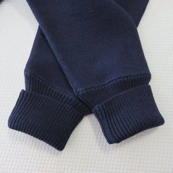 Vintage 60s L Coleman Knitting Mills Navy Blue Red Stripe Sweater Hipster Mod - Picture 11 of 12